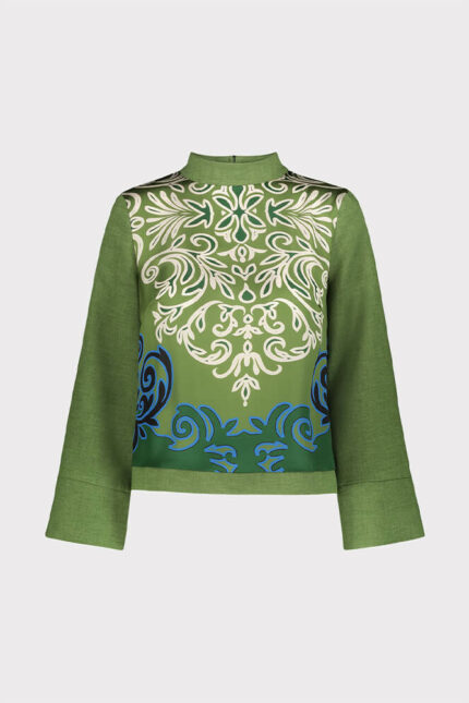 EDAS STYLER-CASACCA STAMPATA STAMPA DAMASCHI color verde