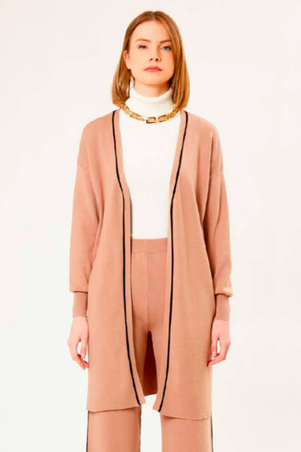 INFLUENCER CARDIGAN- BEIGE/BLACK