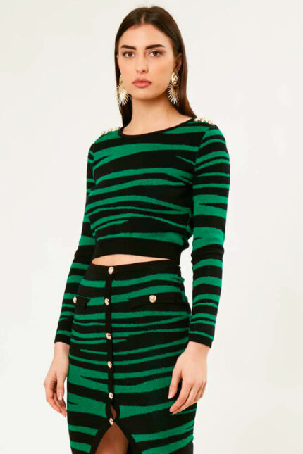 INFLUENCER MAGLIA BLACK/EMERALD