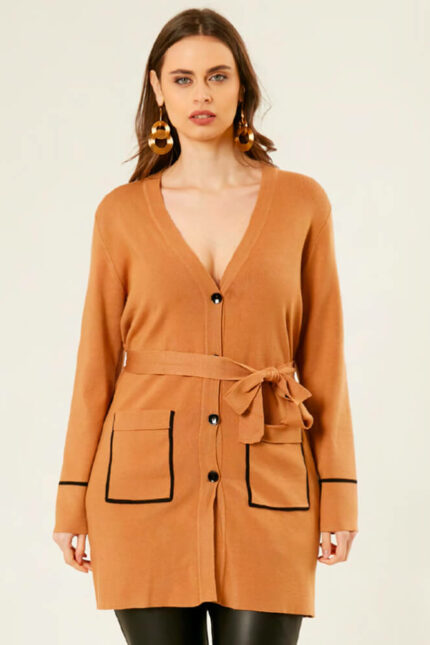 Maison Form’elle Cardigan Cammello/Black