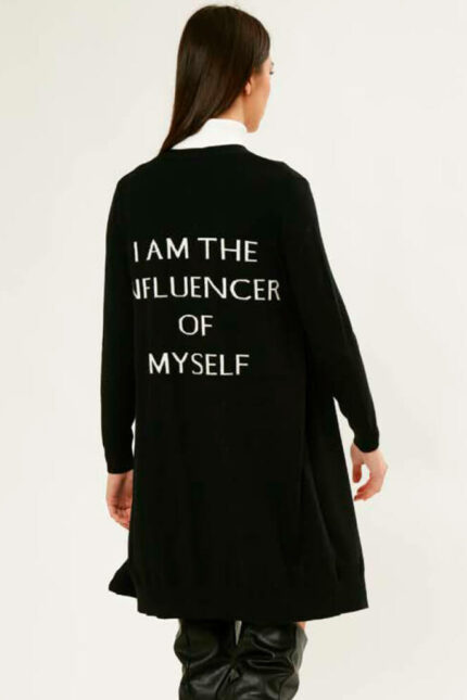 INFLUENCER CARDIGAN-BLACK/MILK