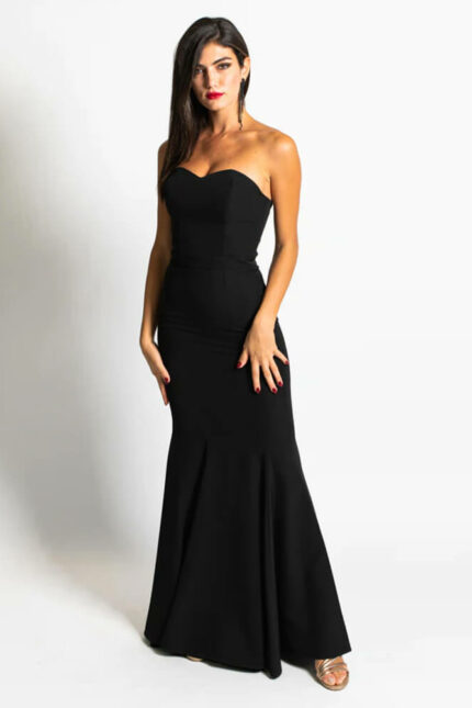Abito a Sirena Silence Limited con Scollo a Cuore - Nero