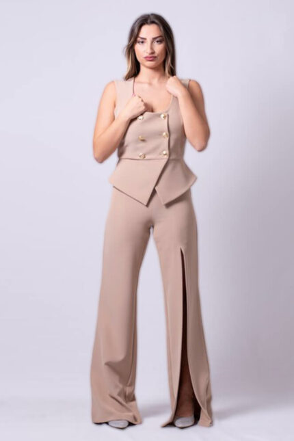 Completo Silence Limited Gilet con Pantalone a Zampa con Spacco