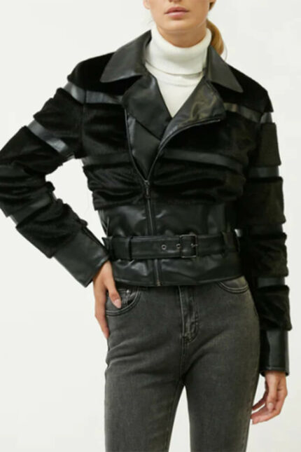 Chiodo Influencer in Pelle Sintetica ed Eco-Pelliccia