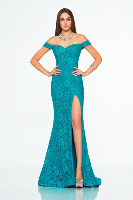 Abito Lungo in Pizzo Impero Couture