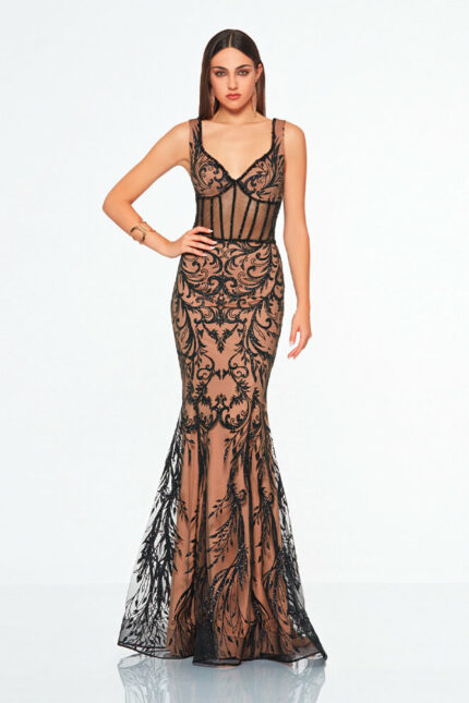 Abito Lungo con Stecche Impero Couture