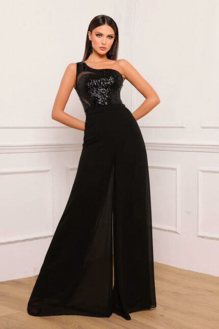 Tuta Nera Bianca Brandi con Paillettes