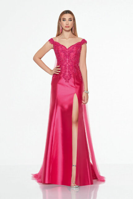 Impero Couture Abito Lungo con Scollo Omerale