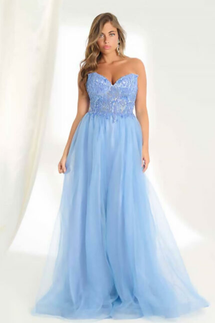 Yada Couture abito lungo princess in tulle glitterato